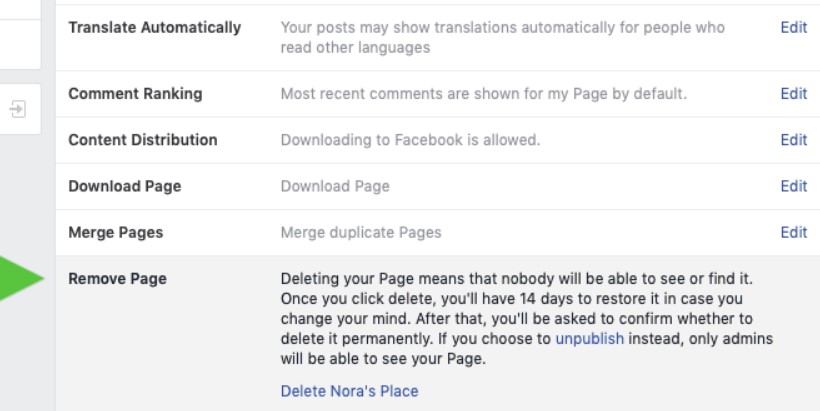 איך מוחקים דף עסקי בפייסבוק